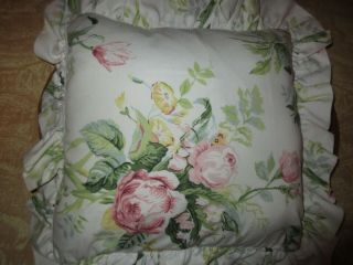 Laura Ashley Bedding Decor Pillow Rose Bouquet 14 "