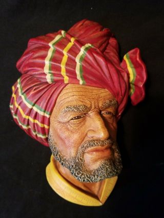 Vintage Abdhul Bossons Head Chalkware Turban Man England 1960