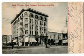 Tx Texas Ar Arkansas Texarkana State National Bank Building Postcard