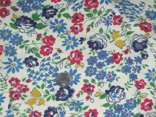 Full Vintage Feedsack: Blue,  Red,  Yellow,  Navy Floral
