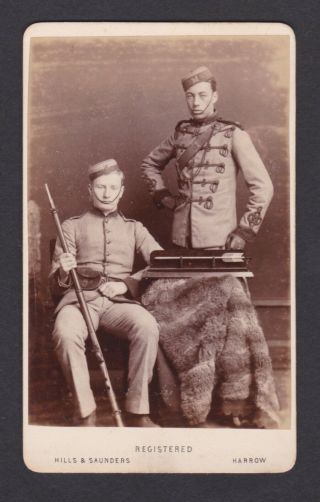 Cdv Photo Of Soldiers Harrow 1880 
