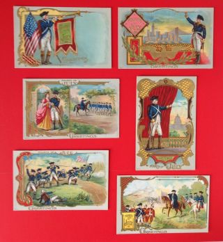 Vintage Fourth Of July Postcards - Set Of 6 - Series 520 - Declaration Day Soldiers