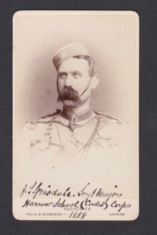 Cdv Photo Of A Soldier From The Harrow Eight 1880 