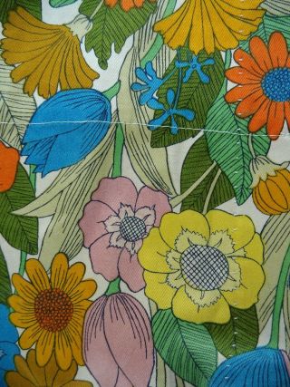 Vintage Retro Floral Bright Screen Print Curtains Drapes Panels 29 