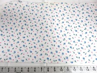 Vintage Feedsack For Quilting Crafts,  Etc.  36 " X 42 " White Pink W/blue Rosebuds