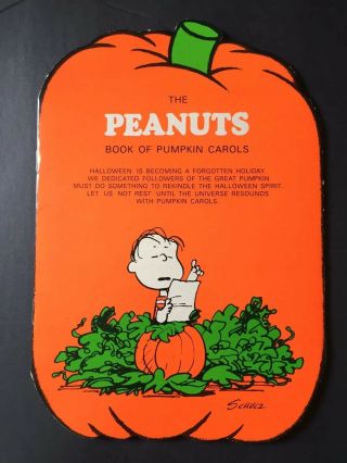 Hallmark Schulz Peanuts Gang Halloween Pumpkin Carols Song Booklet Greeting Card