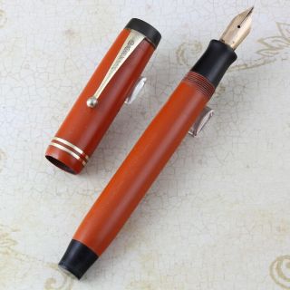 Parker Duofold Streamline Senior Red Permanite Fountain Pen Fine