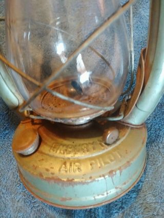 Vintage Embury MFG Co No.  0 Air Pilot Tubular Barn Lantern - Globe 2