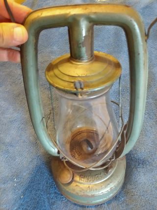 Vintage Embury MFG Co No.  0 Air Pilot Tubular Barn Lantern - Globe 3