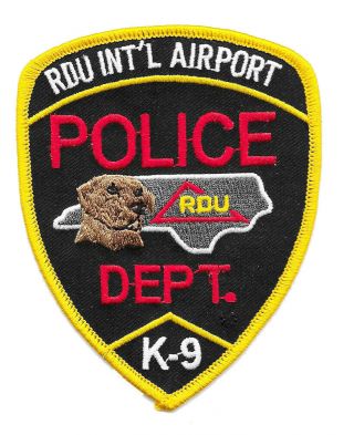 Police Patch North Carolina Nc Rdu International Airport K - 9 Kp Raleigh Durham