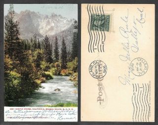 1906 California Postcard - Castle Crags On The Shasta Railroad Route S.  P.  R.  R.