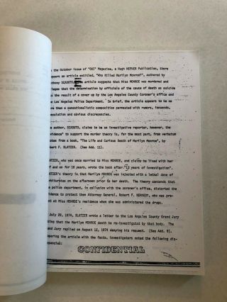 Vintage Report to the District Attorney Death of Marilyn Monroe 1982 3