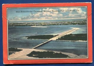 Miami Beach Magic City Rickenbacker Causeway Crandon Park postcard folder 2