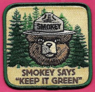 Usfs Us Forest Service 2013 Keep It Green 3.  5 " Smokey Bear Cloth Patch
