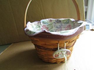 Longaberger (6) Sided Morning Glory Basket Cloth Plastic Liner 8 " X 8 " X 5 " 2000