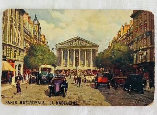 Antique Raphael Tuck Oilette Postcard - La Madeleine,  Rue Royale,  Paris,  France