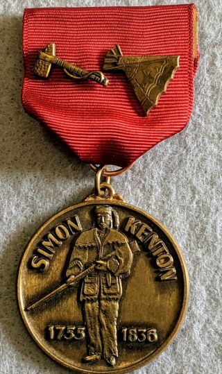 Boy Scout Trail Medal - Simon Kenton 1755 1836 - With 2 Pins