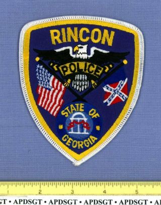 Rincon Georgia Sheriff Police Patch Civil War Csa Battle Flag