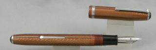 Esterbrook Lj Copper Brown & Chrome Fountain Pen - 2668 Medium Nib - 1950 