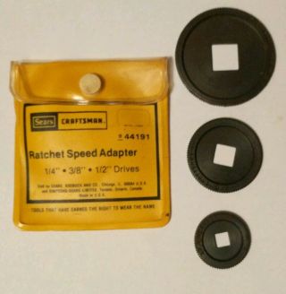 Vintage Sears Craftsman Ratchet Speed Adapter Set 1/4 " • 3/8 " • 1/2 " Drives 44191