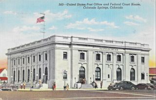 Postcard Co Colorado Springs Us Post Office And Federal Court House 1943