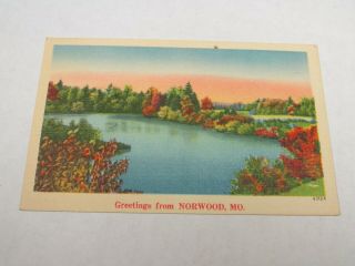 H375 Postcard Greetings From Norwood Mo Missouri