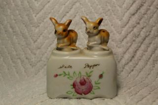 Vintage Cute Deer Nodder Salt And Pepper Shakers - Patent T.  T.