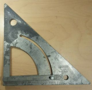 Vintage Stanley Roof Framing Speed Square No.  46 - 052 Aluminum