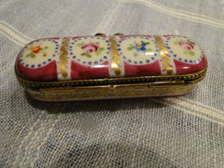 Decore A La Main,  Limoges,  Made In France,  Trinket,  Needle Box,  Exc.  Cond.