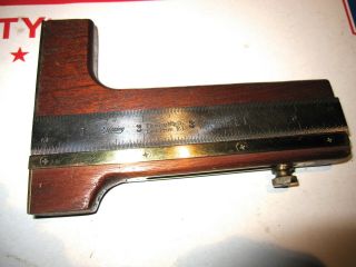 Vintage L.  S.  Starrett Co.  ? Wooden Measuring Device W/c309 R Scale Good Cond