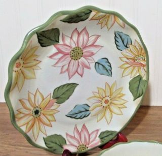 Longaberger Sunflower Candle Holders,  Salad Plate and Cereal Bowl 2