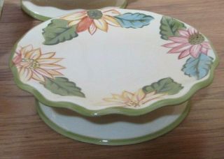 Longaberger Sunflower Candle Holders,  Salad Plate and Cereal Bowl 3
