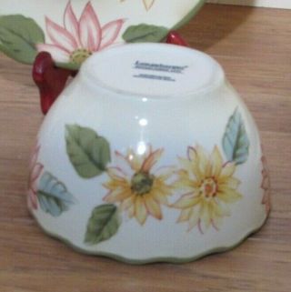 Longaberger Sunflower Candle Holders,  Salad Plate and Cereal Bowl 4