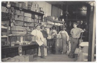 1909 General Store Interior - Real Photo Black African American Workers