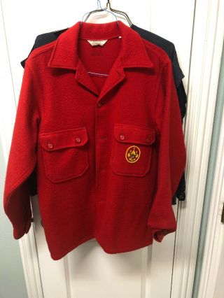 Boy Scouts Of America Official Jacket Bsa Red Wool Coat Mens Size 40