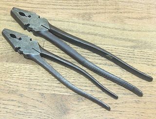 10” & 12 " Crescent Tool Co.  1000 Button Pliers - Vintage Hand Tool - Fence - Wire