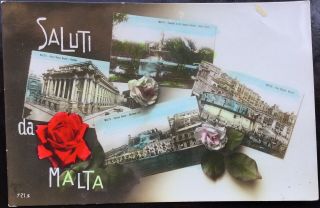 Saluti Da Malta - Antique Unwritten Postcard