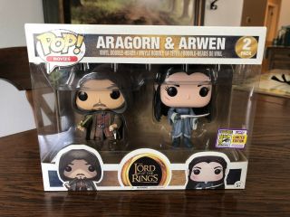 Funko Pop The Lord Of The Rings Aragorn & Arwen 2 Pack Sdcc Official Sticker
