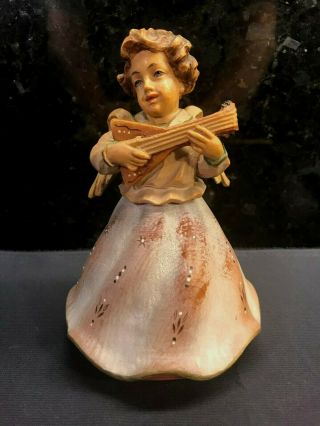 Vintage Anri Musical Carved Wood Music Box Angel Reuge Movement Italy
