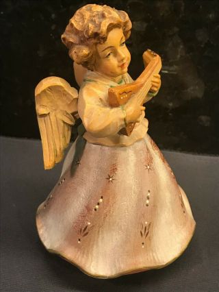 Vintage ANRI Musical Carved Wood Music Box Angel REUGE Movement Italy 5