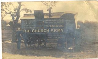 Real Photo Postcard Church Army Covered Wagon Pastor Gospel Temperance Rppc 1905