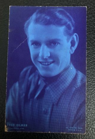 Very Rare Fred Gilman 1920’s Colorized Exhibit Hollywood Cowboy Stars Card