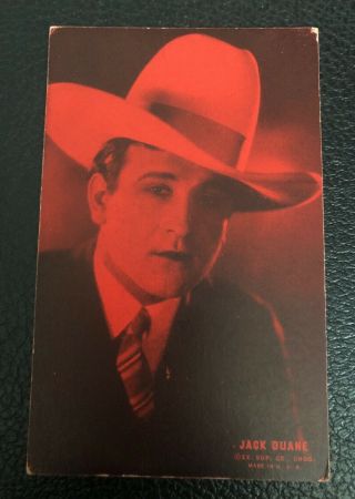 Very Rare Jack Duane 1920’s Colorized Exhibit Hollywood Cowboy Stars Card