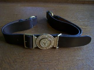 Boy Scouts - Bsa - Vintage 1969 National Jamboree Leather Belt With Buckle -