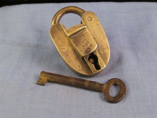 Brass Padlock Antique Gate Door Shed Church Lock With Key