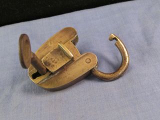 BRASS PADLOCK ANTIQUE GATE DOOR SHED CHURCH LOCK WITH KEY 2