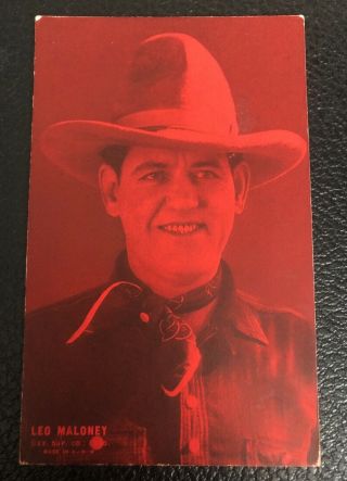 Very Rare Leo Maloney 1920’s Colorized Exhibit Hollywood Cowboy Stars Card