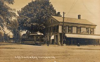 Castleton Corners,  Vt Rppc Rutland Street Railroad On Lake Bomoseen Spur 1914