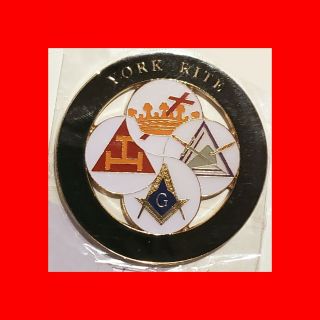 York Rite 4logo Car Auto Badge Masonic Emblem Royal÷arch Mason Triple Tau,  Knigh