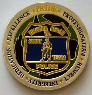 Virginia Beach Virginia Va Police Department Swat Team Challenge Coin